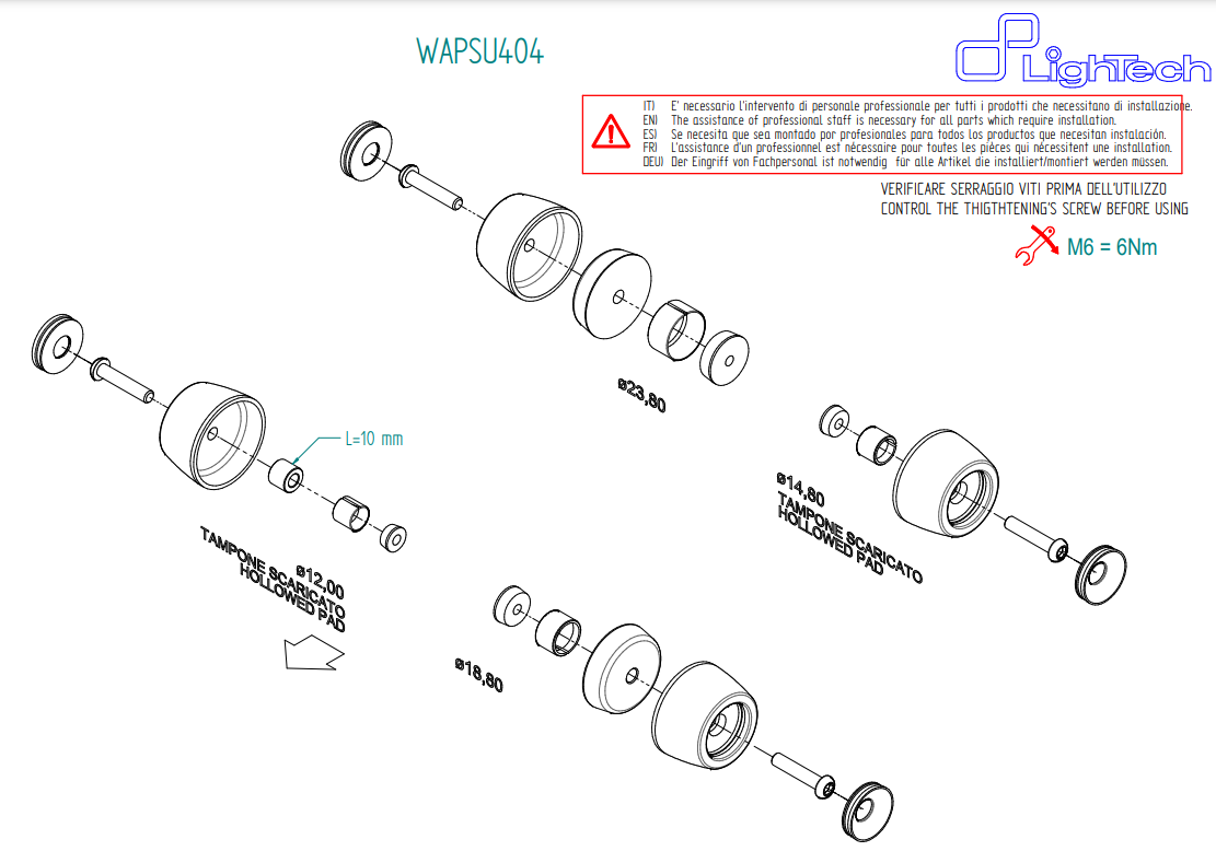 Kit Protezioni Perno Ruota per GSX-S