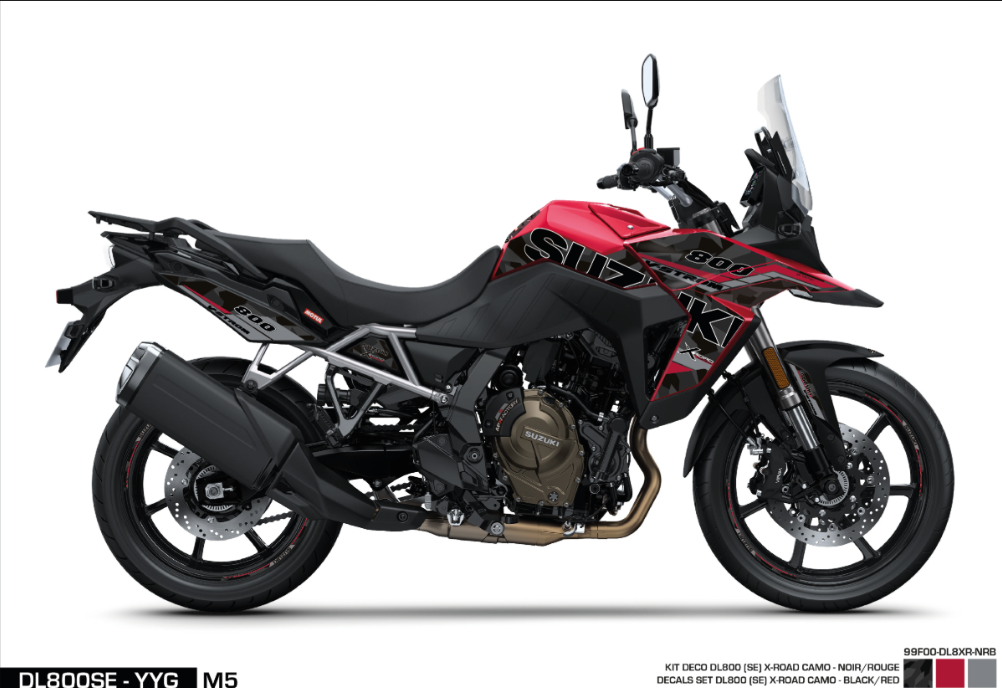 Kit adesivi DL800SE - X-Road - Black / Dark Red