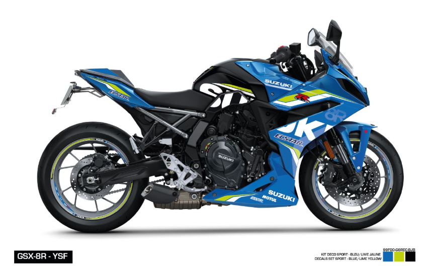 Kit Adesivi Sport Suzuki Ecstar LIME per GSX-8R Blu