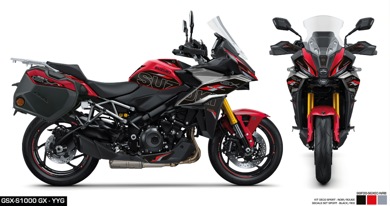 Kit Adesivi Sport per Suzuki GX 1000 Nero o Rossa - Black/Red