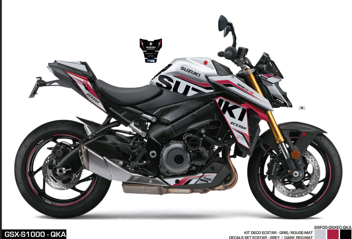 Kit Adesivi Ecstar GSX-S1000 M4 Argento (QKA) Silver/Dark RED