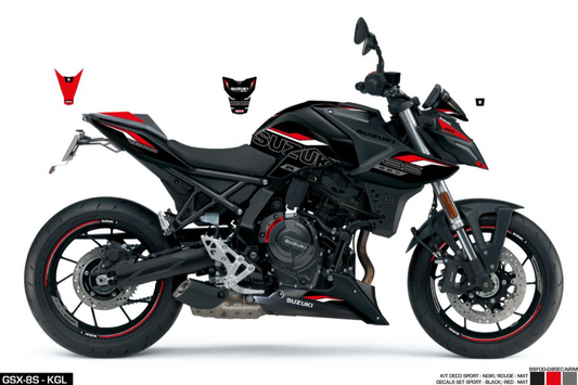 SET Adesivi GSX-8S Sport Nero m3 Nero/rosso
