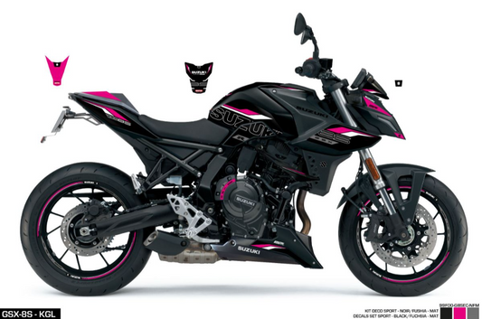 SET Adesivi GSX-8S Sport Nero m3 Nero/rosa