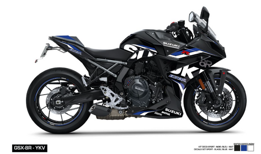 Kit Adesivi Sport Suzuki Ecstar Blue per GSX-8R Nero