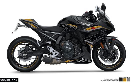 Kit Adesivi Sport Suzuki Ecstar Gold per GSX-8R Nero