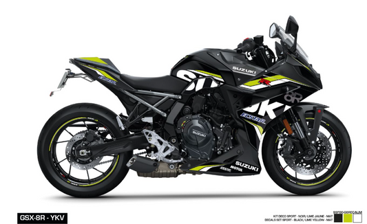 Kit Adesivi Sport Suzuki Ecstar Lime per GSX-8R Nero