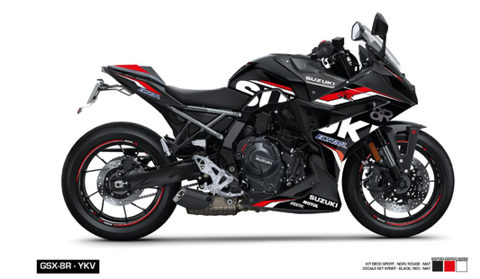 Kit Adesivi Sport Suzuki Ecstar Red per GSX-8R Nero