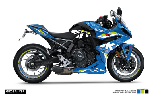 Kit Adesivi Sport Suzuki Ecstar LIME per GSX-8R Blu