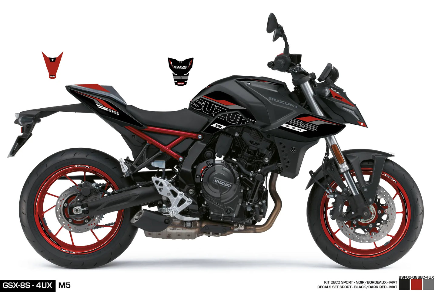 SET Adesivi GSX-8S Sport per Nero/Rosso M5 4UX
