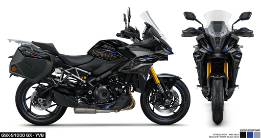 Kit Adesivi Sport per Suzuki GX 1000 Nero - Black/Blue